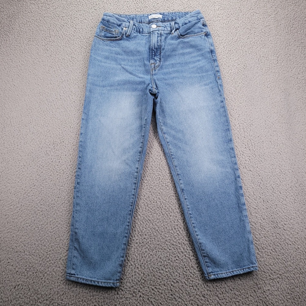 GOOD AMERICAN Jeans Size 6/28 Good Petite Ankle Straight Indigo Wash 28x24